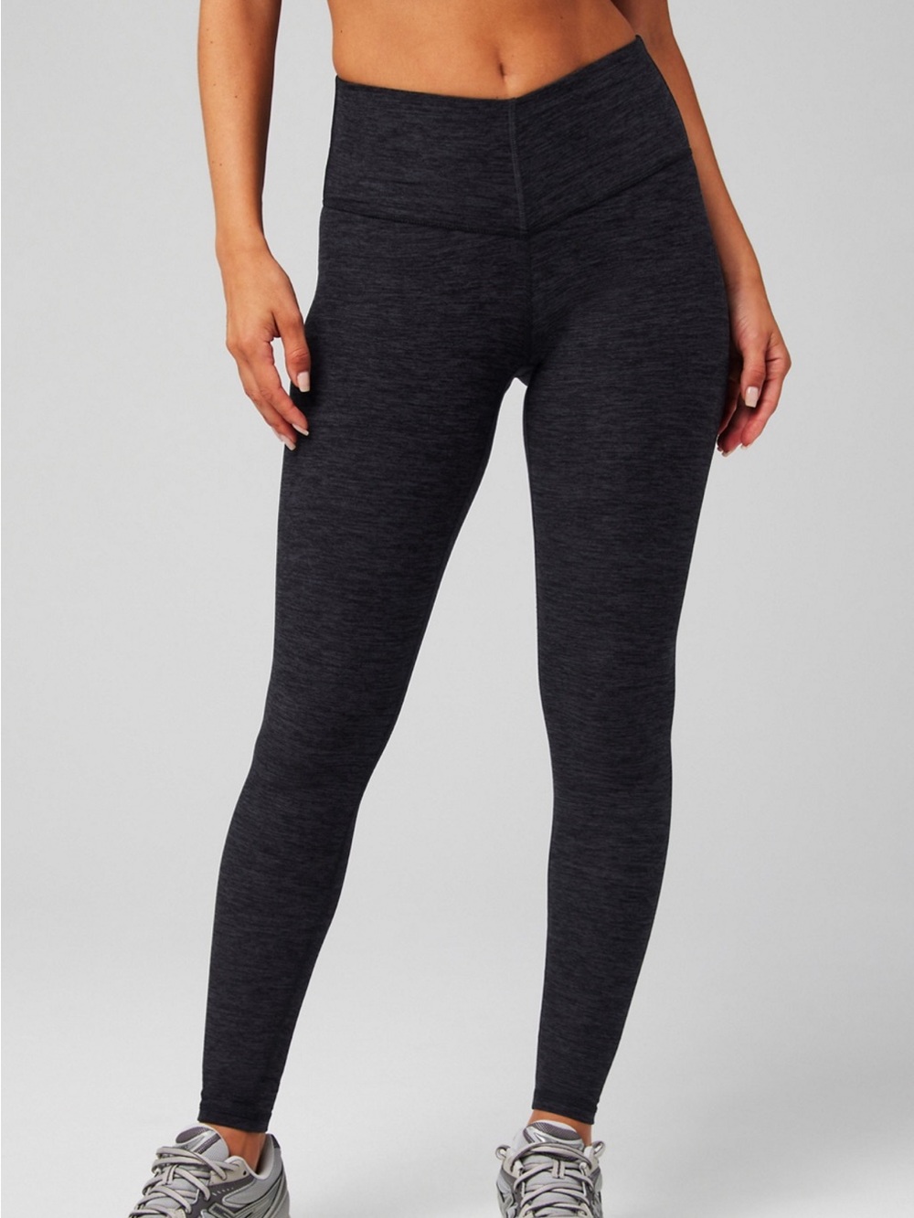 Fabletics | HeatherFlex High Waisted Leggings Black Heather